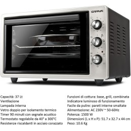 FORNO 37LT VENTILATO+LUCE ROST G3FERRARI