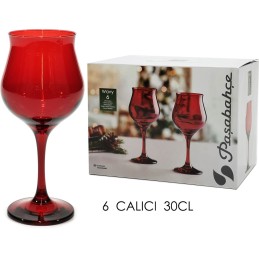 SET 6 CALICI WAVY ROSSO 30CL