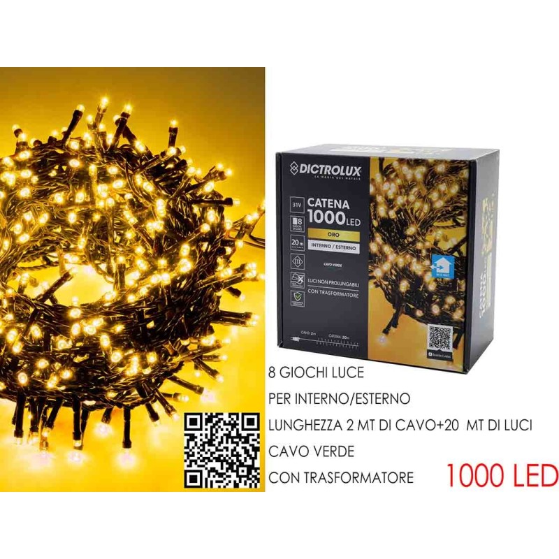 1000 LUCI LED ORO X EST. PROGR