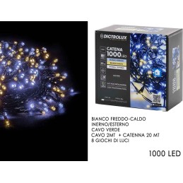 1000 LUCI LED CALDO/FREDDO EST