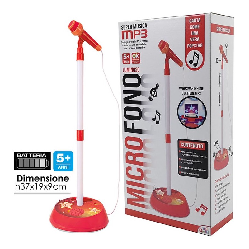 MICROFONO MP3 B/O LU/SUO ROSSO