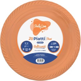 PIATTI PLAST.22 PIANI ARANCIO