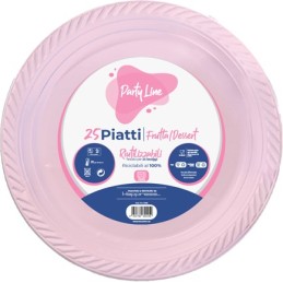 PIATTI PLAST.FRUTTA ROSA 25PZ