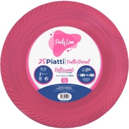 PIATTI PLAST.FRUTTA FUCSIA 25P