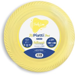 PIATTI IN PLASTICA 22cm PIANI GIALLO 17g