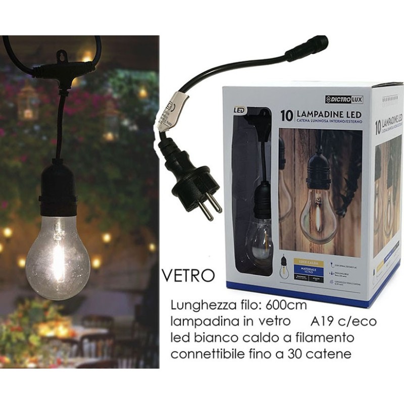 CATENA 40144  10 LED VETRO GT