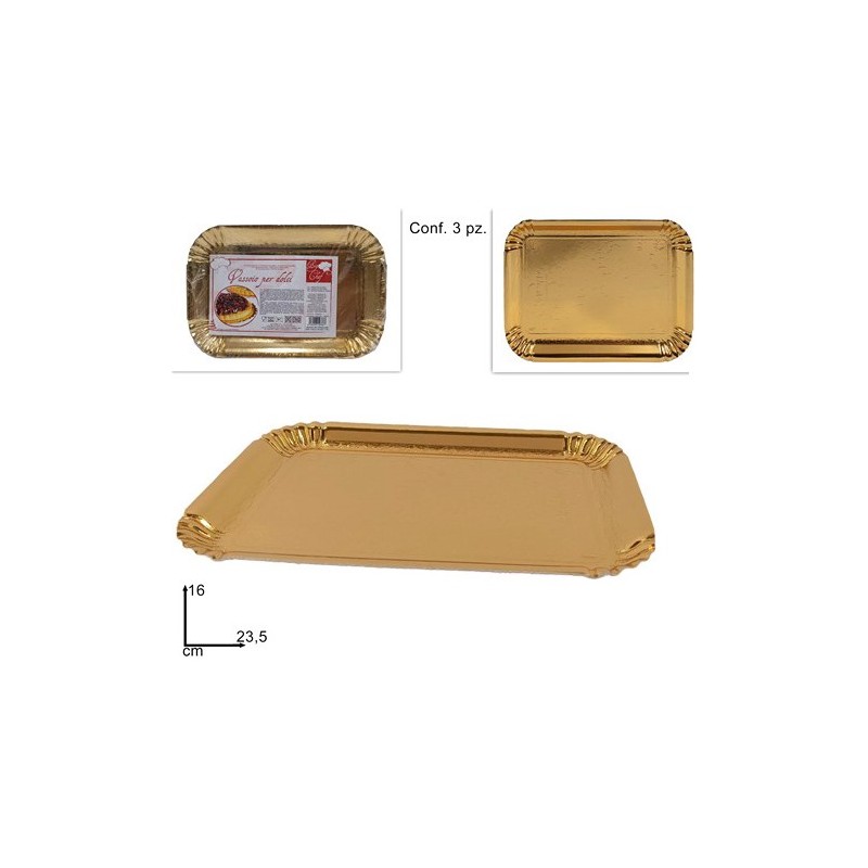 VASSOI ORO 16x23cm SET 3PZ