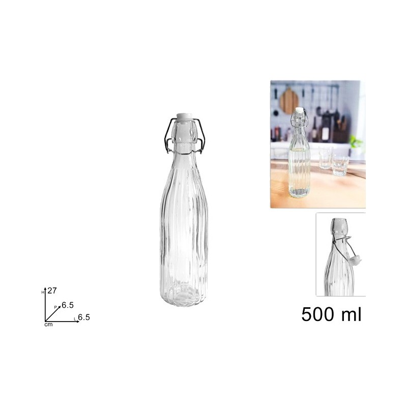 BOTTIGLIA VETRO RIGATA 500ML