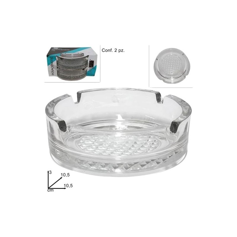 POSACENERE VETRO SET 2PZ 58741 POSACENERE VETRO SET 2PZ 58741