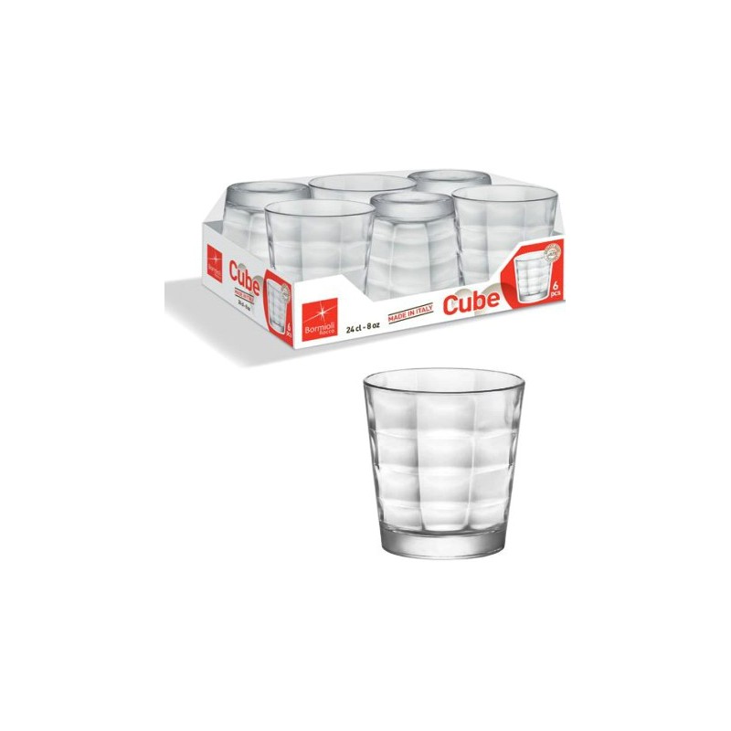 BICCHIERE CUBE X6 ACQUA BORMIOLI