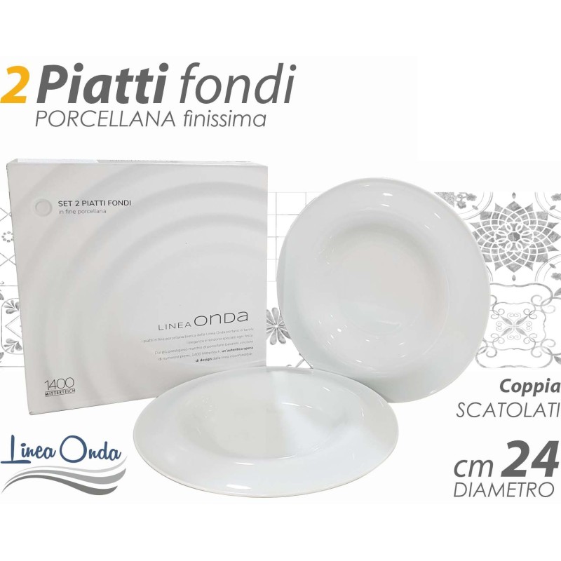 PIATTI FONDI PORCELLANA 2 PZ.