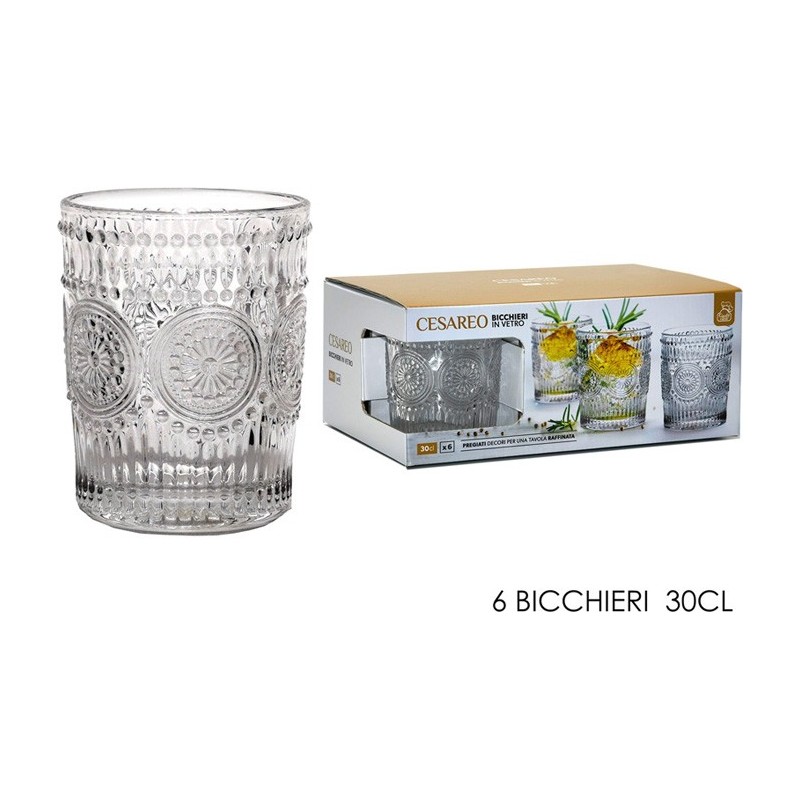 SET 6 BICCHIERI CESAREO TRASP