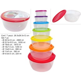 CONTENITORI PLASTICA TONDI 7PZ