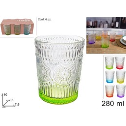 BICCHIERI VETRO 280ML DEC.6PZ