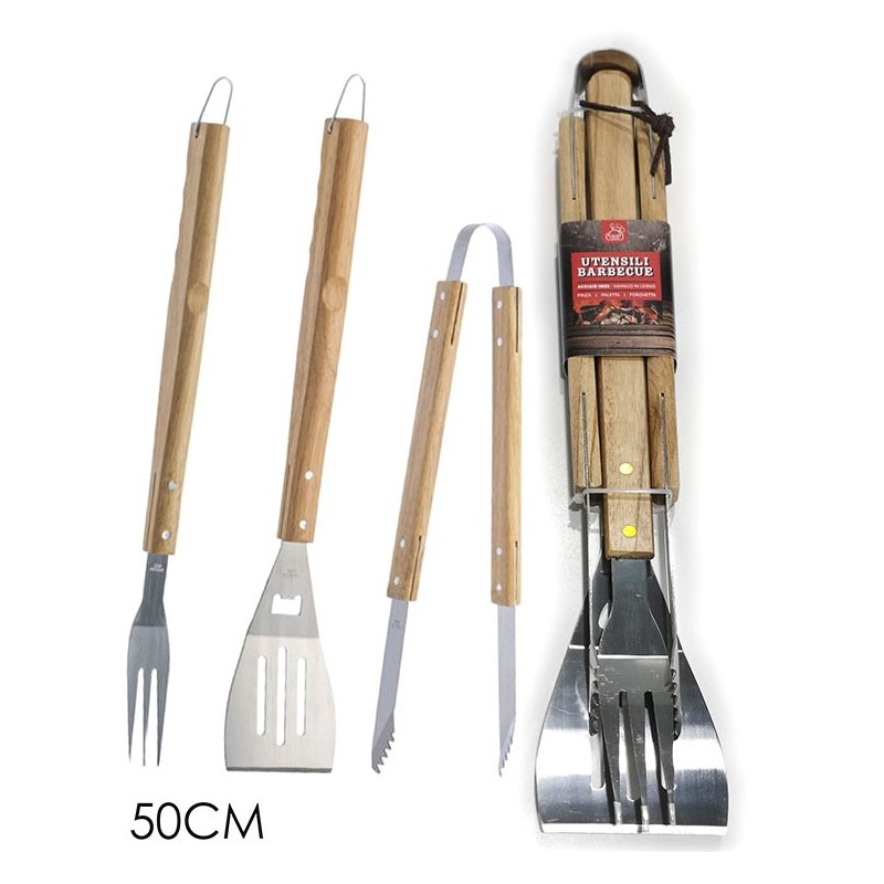 SET 3PZ. BBQ MANICO LEGNO GT SET 3PZ. BBQ MANICO LEGNO GT