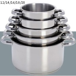 ALICE 5 CASSERUOLE INOX 12/20
