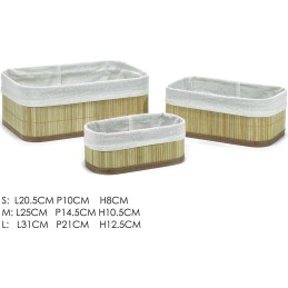 SET 3 CESTINI BAMBOO NATURALE