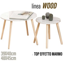 SET 2 TAVOLINI EFFETTO MARMO