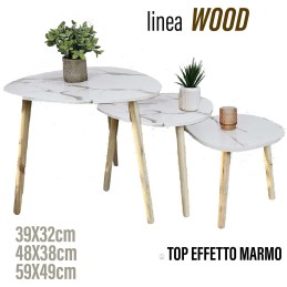 SET 3 TAVOLINI EFFETTO MARMO