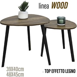 SET 2 TAVOLINI EFF.LEGNO SCURO