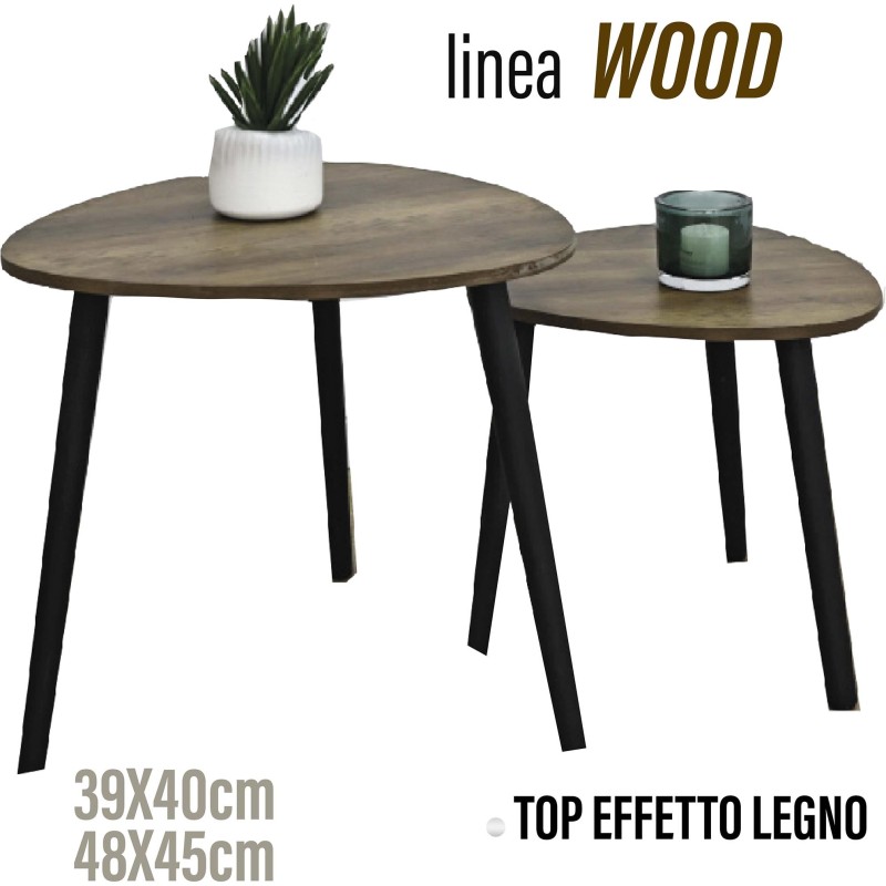 SET 2 TAVOLINI EFF.LEGNO SCURO SET 2 TAVOLINI EFF.LEGNO SCURO
