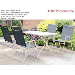 SET TAVOLO C/4 SEDIE PIEG.GRIG