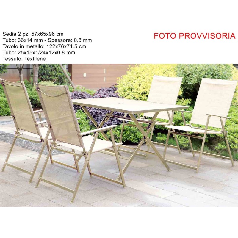 SET TAVOLO C/4 SEDIE PIEG.BEIG