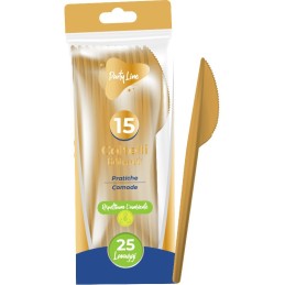 COLTELLI PP RIUTILIZ.15PZ ORO