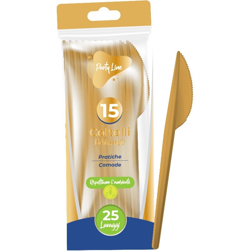 COLTELLI PP RIUTILIZ.15PZ ORO COLTELLI PP RIUTILIZ.15PZ ORO