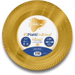PIATTI PLAST.FRUTTA ORO 25PZ