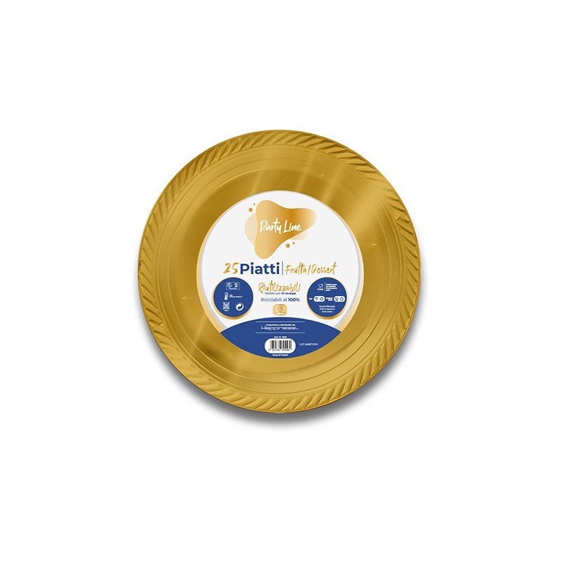 PIATTI PLAST.FRUTTA ORO 25PZ PIATTI PLAST.FRUTTA ORO 25PZ