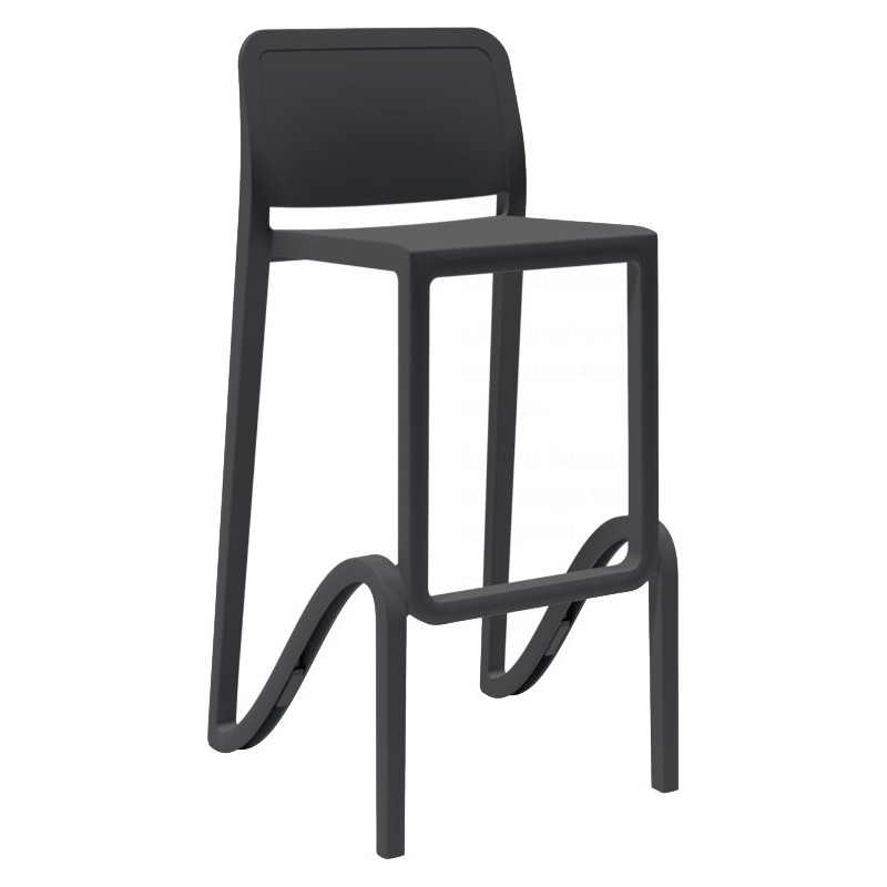 SGABELLO GIANO 75 NERO ARETA