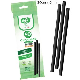 CANNUCCE CARTA 20cm 50PZ NERE