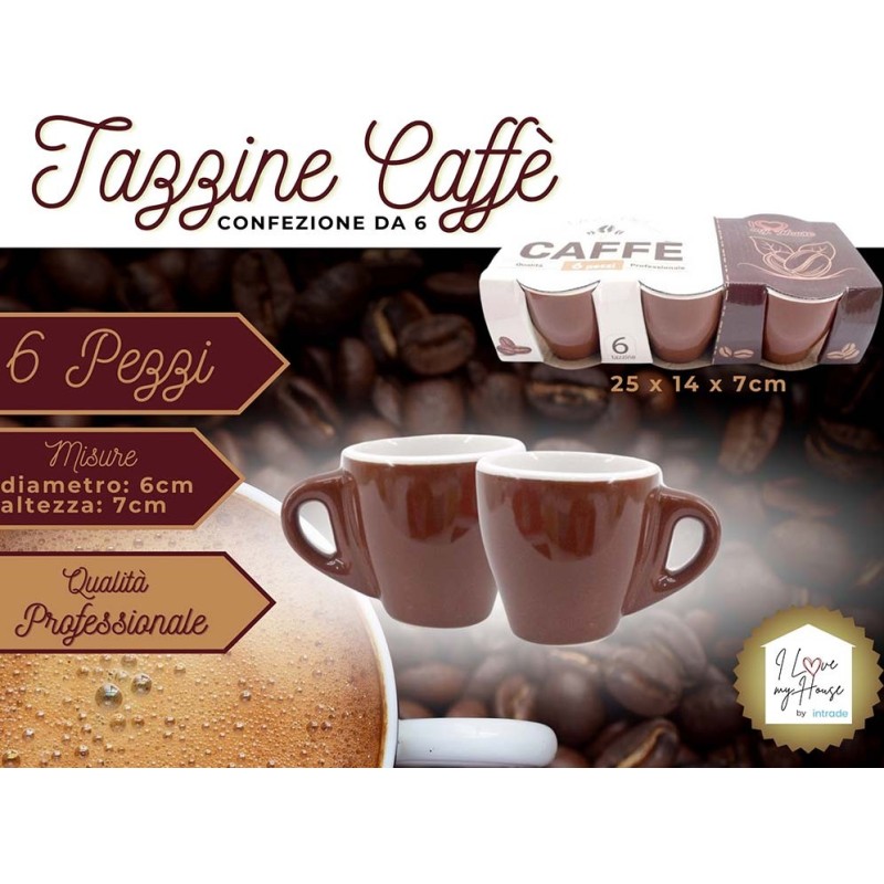TAZZINE CAFFE 6PZ MARRONI