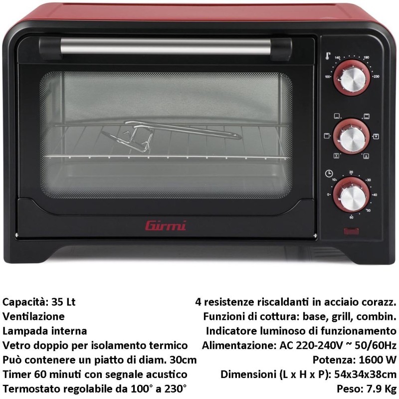 FORNO FE35 GIRMI 35L. VENTILATO