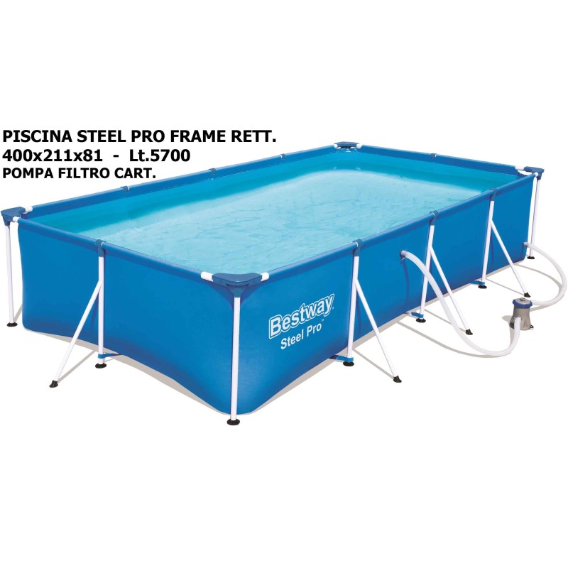 PISCINA RETT.400x211x81 C/POMP