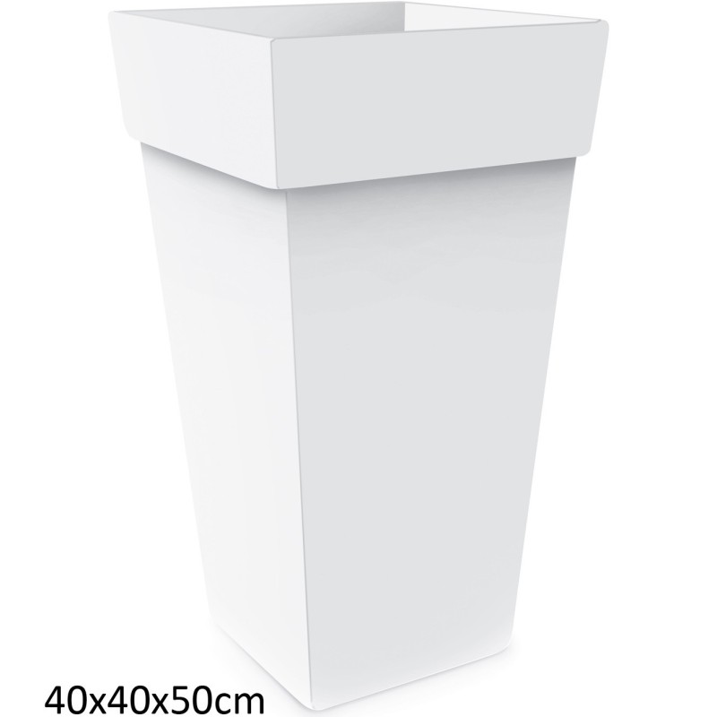 VASO MELROSE QDR BIANCO ALTO 40x40x50