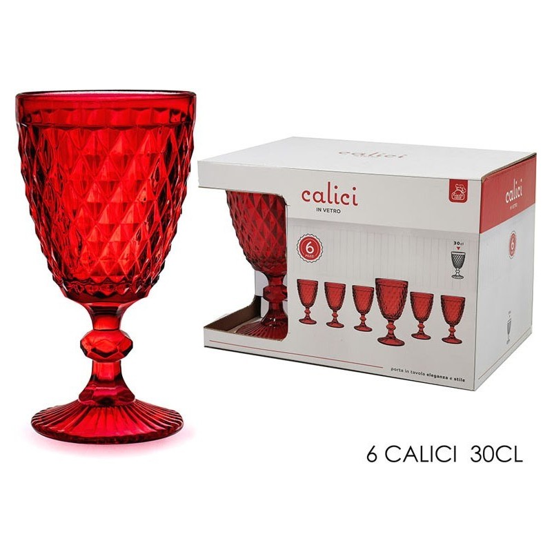 SET 6 CALICI IMPERIALE ROSSI