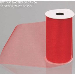 ROTOLO NASTRO ORGANZA ROSSO