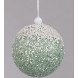 SFERA 8cm VERDE ACQUA GLITTER