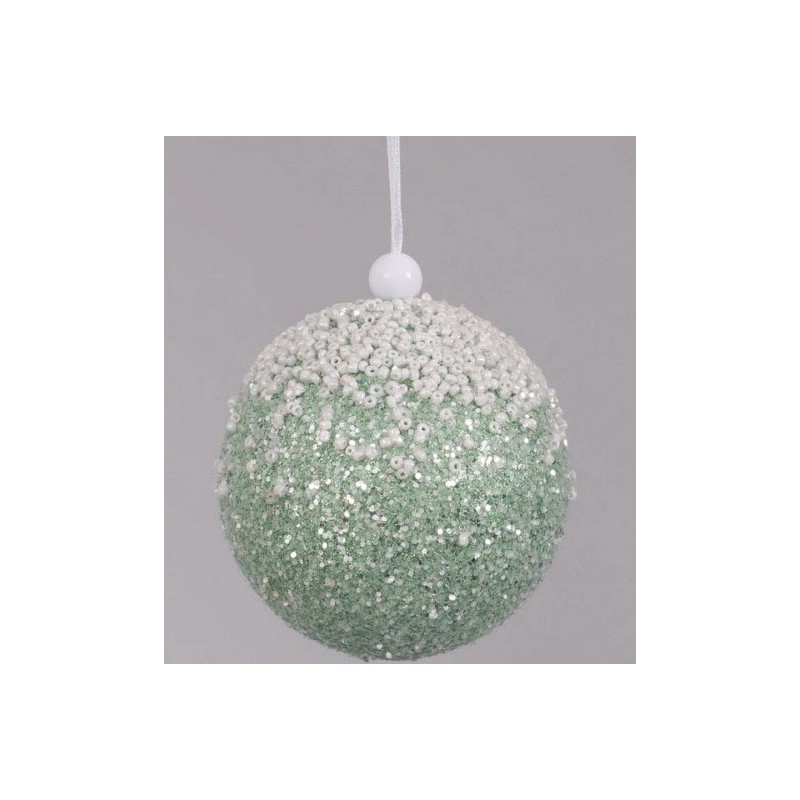 SFERA 8cm VERDE ACQUA GLITTER