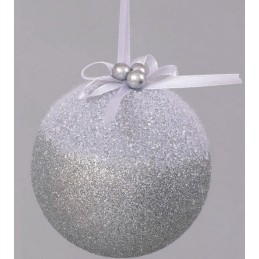 SFERA 10cm GLITTER ARGENTO