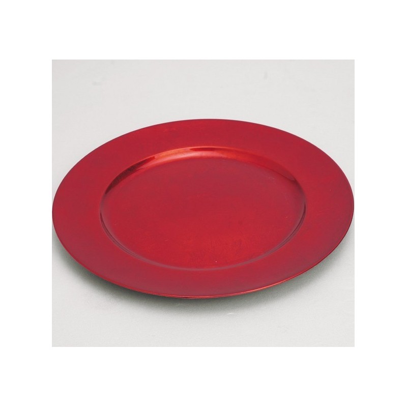 PIATTO PLASTICA ROSSO 33cm