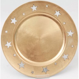 PIATTO ORO 33cm STELLE