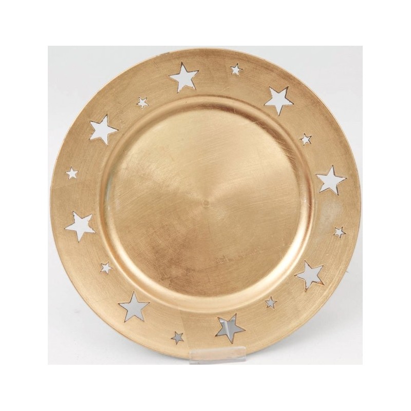 PIATTO ORO 33cm STELLE