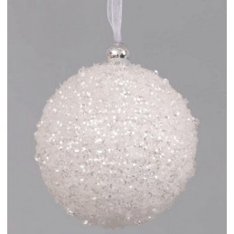 SFERA 8cm BIANCA C/STRASS