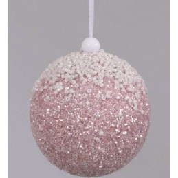 SFERA 8cm ROSA GLITTER+COR.