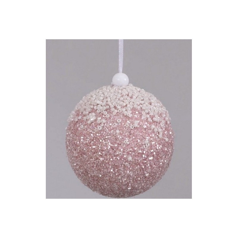 SFERA 8cm ROSA GLITTER+COR.