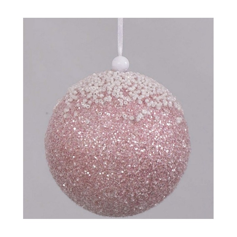 SFERA 10cm ROSA C/GLITTER