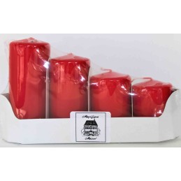 SET AVVENTO 4 CANDELE ROSSO